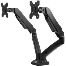 AROZZI ALZARE DUO/ stolní držák pro 2 monitory/ plynový píst/ ocel, hliník/ černý
