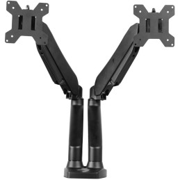 AROZZI ALZARE DUO/ stolní držák pro 2 monitory/ plynový píst/ ocel, hliník/ černý