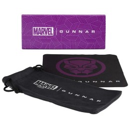 GUNNAR kancelářske/herní brýle MATEO BLACK PANTHER- MARVEL BLACK PANTHER VIBRANIUM * jantarová skla * BLF 65 * GUNNAR fo