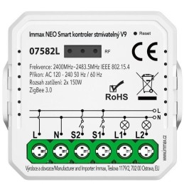 IMMAX NEO SMART kontroler stmívatelný V9, 2-tlačítkový, Zigbee 3.0, TUYA