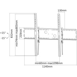 Neomounts  LFD-W2000 / Držák displeje / na stěnu / 60-100" / sklopný / VESA 1000X800 / nosn. 125kg / černý