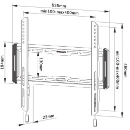Neomounts WL30-550BL14/Držák displeje/na stěnu/32-65"/fixní/VESA 400X400/nosn. 60kg/ultra tenký/černý