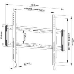 Neomounts WL30-550BL16/Držák displeje/na stěnu/40-75"/fixní/VESA 600X400/nosn. 70kg/ultra tenký/černý