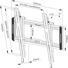 Neomounts WL35-550BL14/Držák displeje/na stěnu/32-65"/sklopný/VESA 400X400/nosn. 60kg/černý