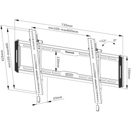 Neomounts WL35-550BL16/Držák displeje/na stěnu/40-75"/sklopný/VESA 600X400/nosn. 70kg/černý