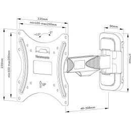 Neomounts  WL40-540BL12/Držák displeje/na stěnu/32-55"/2 čepy/VESA 200X200/nosn. 35kg/černý