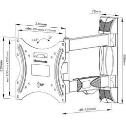 Neomounts WL40-550BL12/Držák displeje/na stěnu/32-55"/3 čepy/VESA 200X200/nosn. 35kg/černý