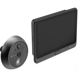 EZVIZ chytré dveřní kukátko s kamerou HP4/ Wi-Fi/ 2K/ 4,3" monitor/ napájení ze sítě a baterie/ 4600 mAh/ šedé