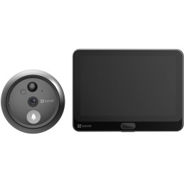 EZVIZ chytré dveřní kukátko s kamerou HP4/ Wi-Fi/ 2K/ 4,3" monitor/ napájení ze sítě a baterie/ 4600 mAh/ šedé