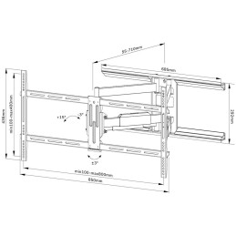 Neomounts  WL40-550BL18/Držák displeje/na stěnu/43-75"/3 čepy/VESA 800X400/nosn. 45kg/černý