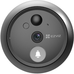 EZVIZ chytré dveřní kukátko s kamerou HP4/ Wi-Fi/ 2K/ 4,3" monitor/ napájení ze sítě a baterie/ 4600 mAh/ šedé