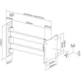 Neomounts FPMA-W820/Držák displeje/na stěnu/10-27"/sklopný/2 čepy/VESA 100X100/nosn. 15kg/stříbrný