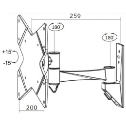 Neomounts FPMA-W825/Držák displeje/na stěnu/10-40"/sklopný/2 čepy/VESA 200X200/nosn. 20kg/černý