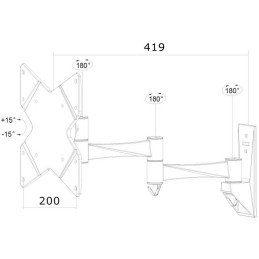 Neomounts FPMA-W835/Držák displeje/na stěnu/10-40"/sklopný/3 čepy/VESA 200X200/nosn. 20kg/černý