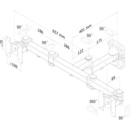Neomounts FPMA-W960D/Držák displeje/na stěnu/10-27"/sklopný/3 čepy/VESA 100X100/nosn. 2x6kg/2 displeje/černý