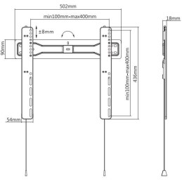 Neomounts LED-W400BLACK/Držák displeje/na stěnu/32-55"/fixní/VESA 400X400/nosn. 35kg/černý