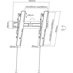 Neomounts LED-W450BLACK/Držák displeje/na stěnu/32-55"/sklopný/VESA 400X400/nosn. 35kg/černý