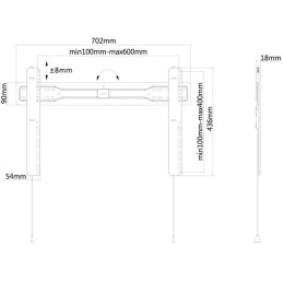 Neomounts LED-W600BLACK/Držák displeje/na stěnu/37-75"/fixní/VESA 600X400/nosn. 35kg/černý