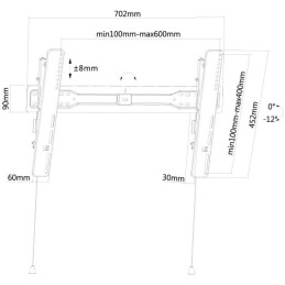Neomounts LED-W650BLACK/Držák displeje/na stěnu/37-75"/sklopný/VESA 600X400/nosn. 35kg/černý