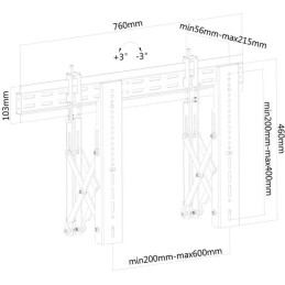 Neomounts LED-VW1000BLACK/Držák displeje/na stěnu/37-75"/fixní/pull-out/VESA 600X400/nosn. 50kg/černý