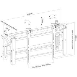 Neomounts LED-VW2000BLACK/Držák displeje/na stěnu/32-75"/fixní/pull-out/VESA 600X400/nosn. 70kg/černý