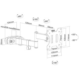 Neomounts FL40-450BL11/Držák displeje/na sloup,tyč 28-60 mm/17-32"/sklopný/3 čepy/VESA 100X100/nosn. 8kg/černý
