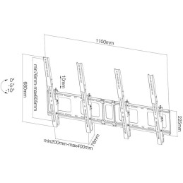 Neomounts NS-WMB200PBLACK/Držák displeje/na stěnu/40-52"/menu board vertikální sklopný/VESA 400X600/nosn. 2x50kg/2 displ