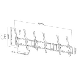 Neomounts NS-WMB300PBLACK/Držák displeje/na stěnu/40-52"/menu board vertikální sklopný/VESA 400X600/nosn. 3x50kg/3 displ