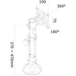 Neomounts FPMA-D025BLACK/Držák displeje/na stůl/10-30"/průchodka/VESA 100X100/nosn.12kg/1 displej/černý
