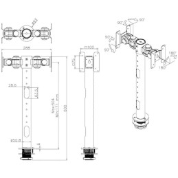 Neomounts FPMA-D050BLACK/Držák displeje/na stůl/10-30"/průchodka/VESA 100X100/nosn. 2x10kg/2 displeje/černý
