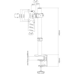 Neomounts FPMA-D510BLACK/Držák displeje/na stůl/10-32"/svorka+průchodka/VESA 100X100/nosn. 8kg/1 displej/černý