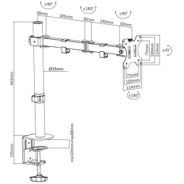 Neomounts FPMA-D550BLACK/Držák displeje/na stůl/10-32"/svorka/VESA 100X100/nosn. 8kg/1 displej/černý