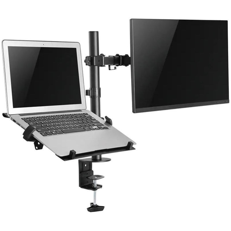 Neomounts FPMA-D550NOTEBOOK/Držák displeje a notebooku/na stůl/10-27"/svorka/VESA 100X100/nosn. 8+4,5kg/černý