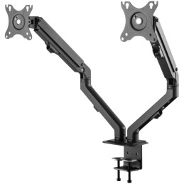 Neomounts FPMA-D650DBLACK/Držák displeje/na stůl/17-27"/svorka+průchodka/VESA 100X100/nosn.2x7kg/2 displeje/černý