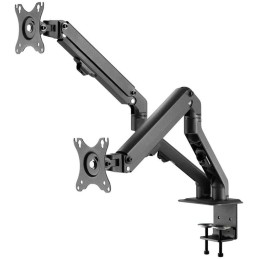 Neomounts FPMA-D650DBLACK/Držák displeje/na stůl/17-27"/svorka+průchodka/VESA 100X100/nosn.2x7kg/2 displeje/černý