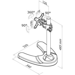 Neomounts FPMA-D700/Držák displeje/na stůl/10-30"/stojan+průchodka/VESA 100X100/nosn. 10kg/1 displej/černý