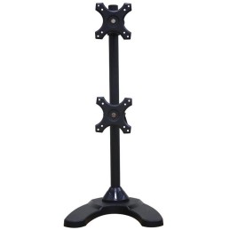 Neomounts FPMA-D700DDV/Držák displeje/na stůl/10-27"/stojan+průchodka/VESA 100X100/nosn. 2x6kg/2 displeje vert/černý