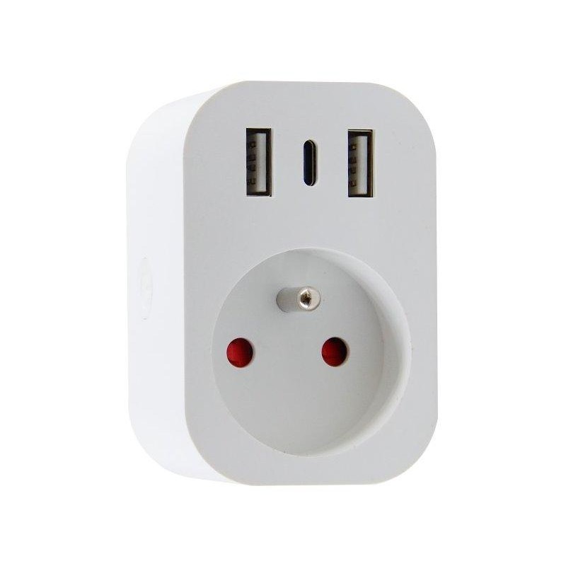 IMMAX NEO SMART chytrá vnitřní zásuvka s kolíkem (typ E)/ 16A/ 2x USB/ 1x USB-C/ Zigbee/ LIDL/ TUYA
