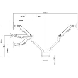 Neomounts FPMA-D750DSILVER/Držák displeje/na stůl/10-32"/svorka+průchodka/VESA 100X100/plyn. píst/nosn.2x8kg/2 displeje/
