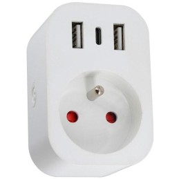 IMMAX NEO SMART chytrá vnitřní zásuvka s kolíkem (typ E)/ 16A/ 2x USB/ 1x USB-C/ Zigbee/ LIDL/ TUYA