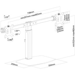 Neomounts FPMA-D865DBLACK /Držák displeje/na stůl/10-27"/stojan/VESA 100X100/nosn.2x6kg/2 displeje/černý