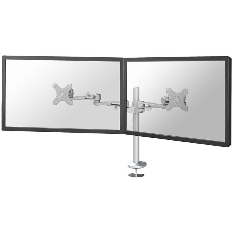 Neomounts FPMA-D935DG /Držák displeje/na stůl/10-27"/průchodka/3čepy/VESA 100X100/nosn.2x6kg/2 displeje/stříbrný