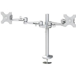 Neomounts FPMA-D935DG /Držák displeje/na stůl/10-27"/průchodka/3čepy/VESA 100X100/nosn.2x6kg/2 displeje/stříbrný