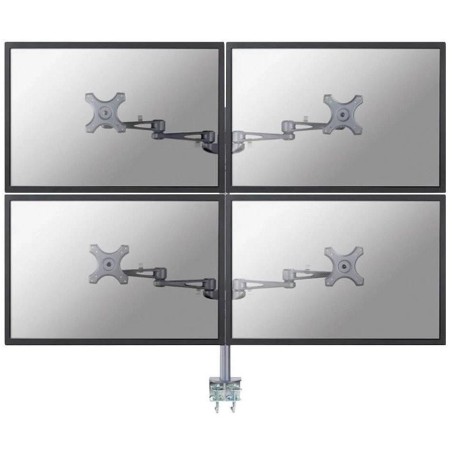 Neomounts FPMA-D935D4 /Držák displeje/na stůl/10-27"/svorka/3čepy/VESA 100X100/nosn.4x6kg/4 displeje/stříbrný
