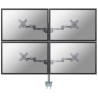 Neomounts FPMA-D935D4 /Držiak displeja/na stôl/10-27"/svorka/3čapy/VESA 100X100/nosn.4x6kg/4 displeje/strieborný