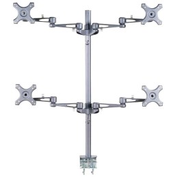 Neomounts FPMA-D935D4 /Držák displeje/na stůl/10-27"/svorka/3čepy/VESA 100X100/nosn.4x6kg/4 displeje/stříbrný