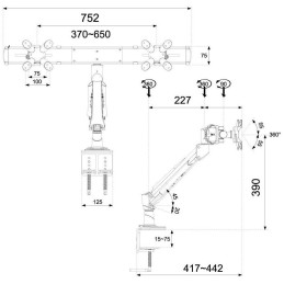 Neomounts FPMA-D940D / Flat Screen Desk Mount (clamp) / Silver