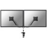 Neomounts FPMA-D950D/Držák displeje/na stůl/10-27"/svorka+průchodka/VESA 100X100/plyn. píst/nosn.2x9kg/2 displeje/stříbr