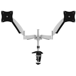 Neomounts FPMA-D950D/Držák displeje/na stůl/10-27"/svorka+průchodka/VESA 100X100/plyn. píst/nosn.2x9kg/2 displeje/stříbr