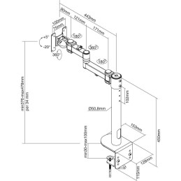 Neomounts FPMA-D960BLACKPLUS /Držák zakřiveného displeje/na stůl/10-49"/svorka/3 čepy/VESA 100X100/nosn. 20kg/černý